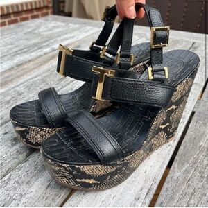Tory Burch Snakeskin Wedges